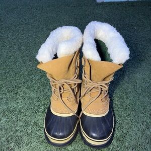 Sorel Caribou Boots NM1000-281 Brown Leather Winter Snow Insulated Lined